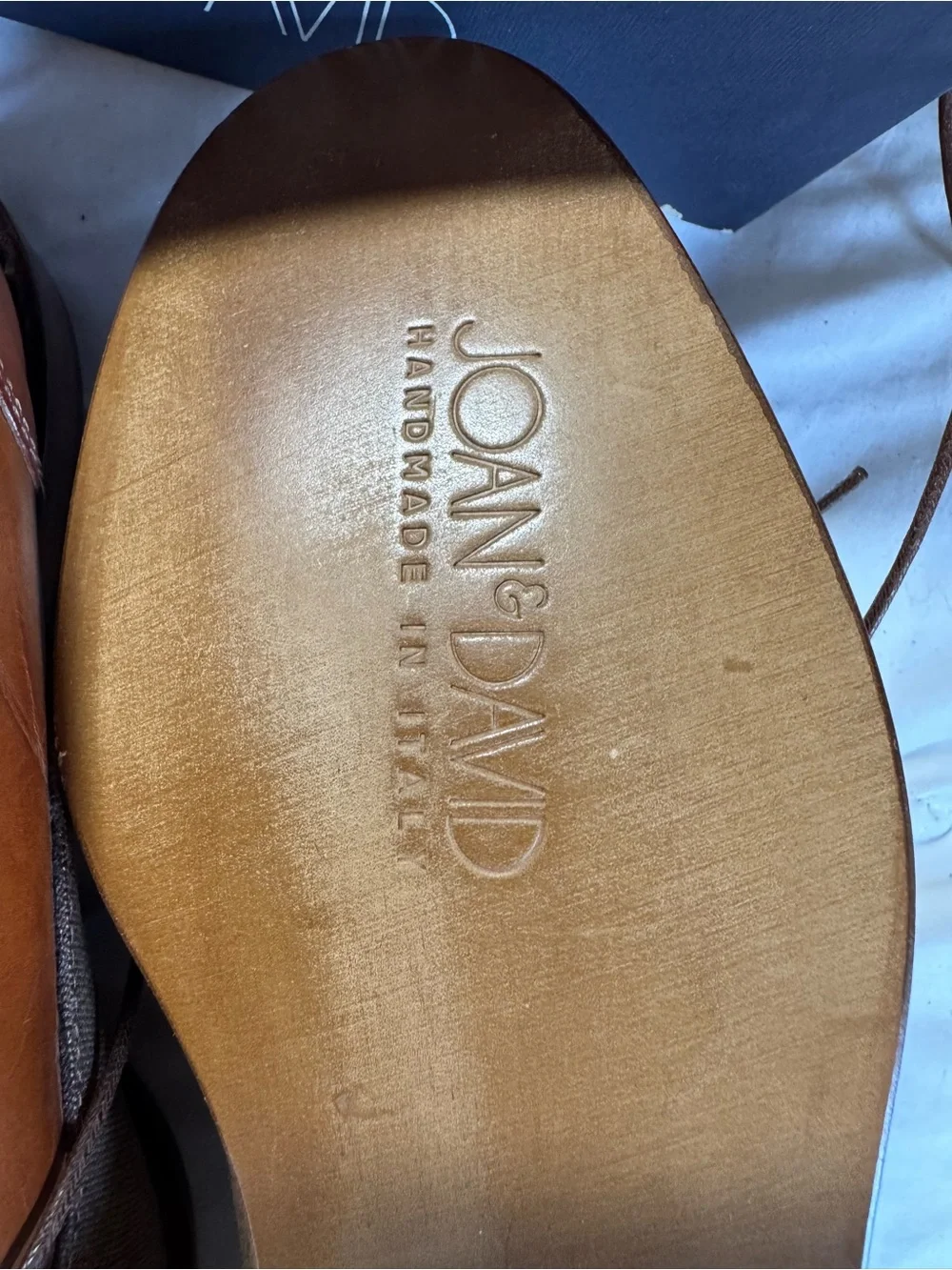 Joan and David Tan Leather & Brown Canvas Oxfords